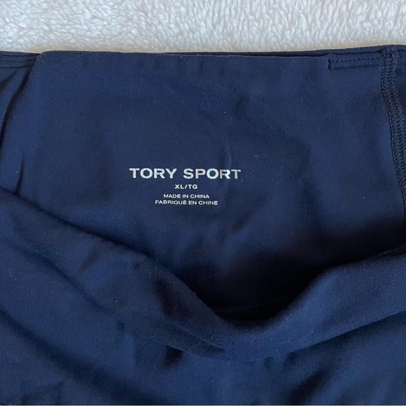 Tory Sport Navy Capri Leggings Stripes Side Size XL - Picture 8 of 11